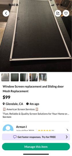 Screen Repair and Sliding door mesh replacement