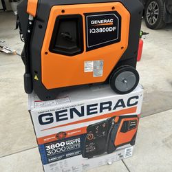 Generac 3800/3000-Watt Dual Fuel Inveter Generator, Fully Enclosed Case and Easy-To-Use Electric Start with Battery Included