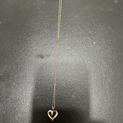 Diamond Heart Necklace 1/20 ct tw Round-cut 10K Yellow Gold