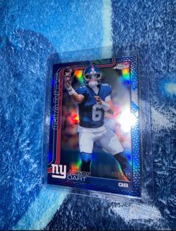 2025 NFL Topps Chrome Jaxson Dart RC Blue Leather /150