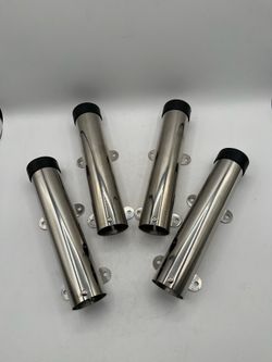 (4 pieces) Stainless Steel Side Mount Fishing Rod Holder, Wall Mount