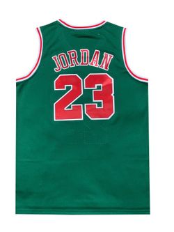 Bulls No. 23 Jordan 1997-98 vintage top-quality mesh grass green jersey