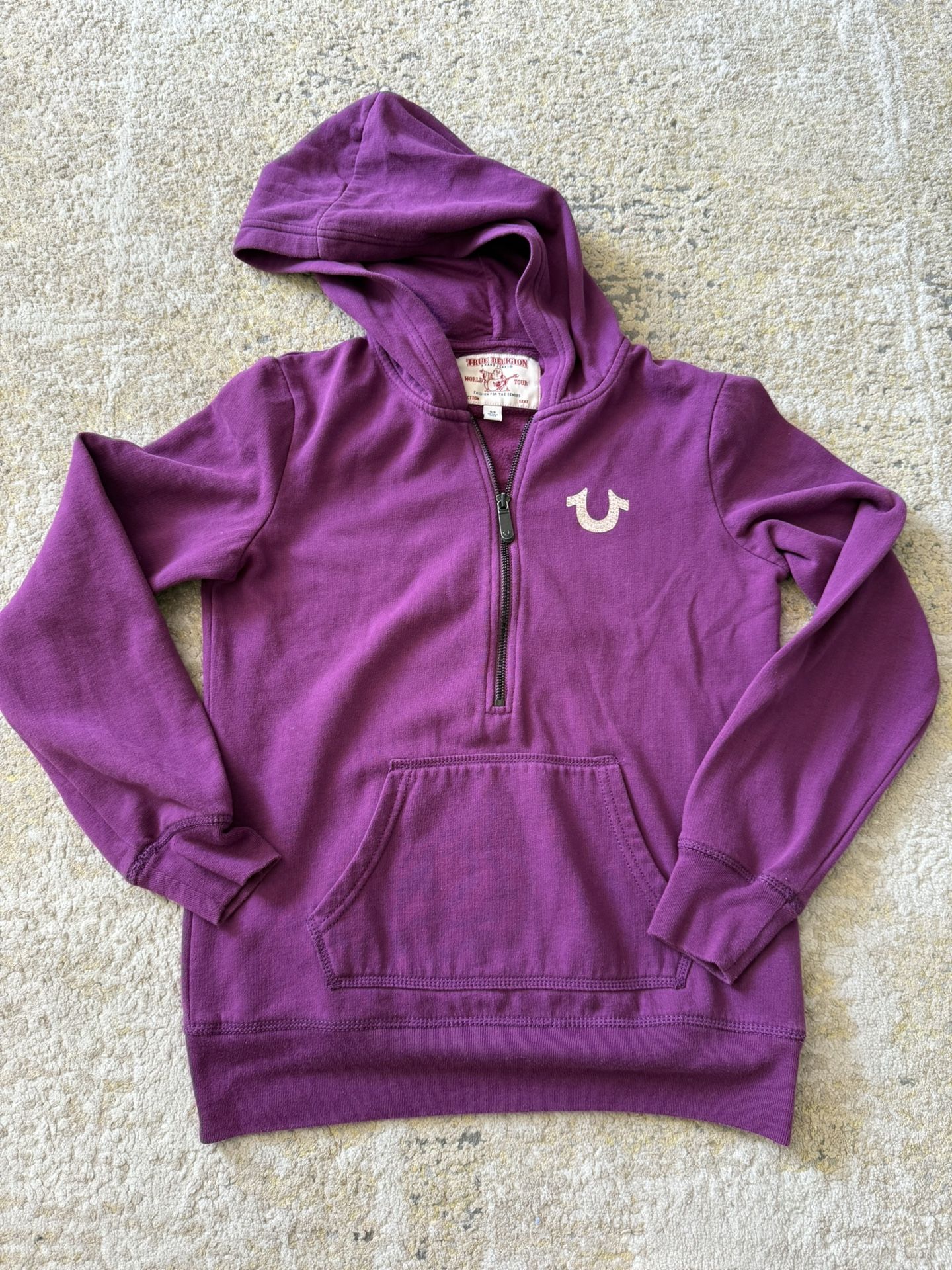 Vintage True Religion Woman’s Rhinestone Hoodie Sweater Size Small, Not Tommy Hilfiger, Polo, Ralph Lauren