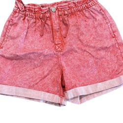 Jordache Pink Denim Paper bag Waist shorts Girls Sz 18