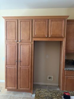 Maple Kitchen Cabinet Run, 72" x 24" x 8ft - Pantry + Uppers, Raised Panel