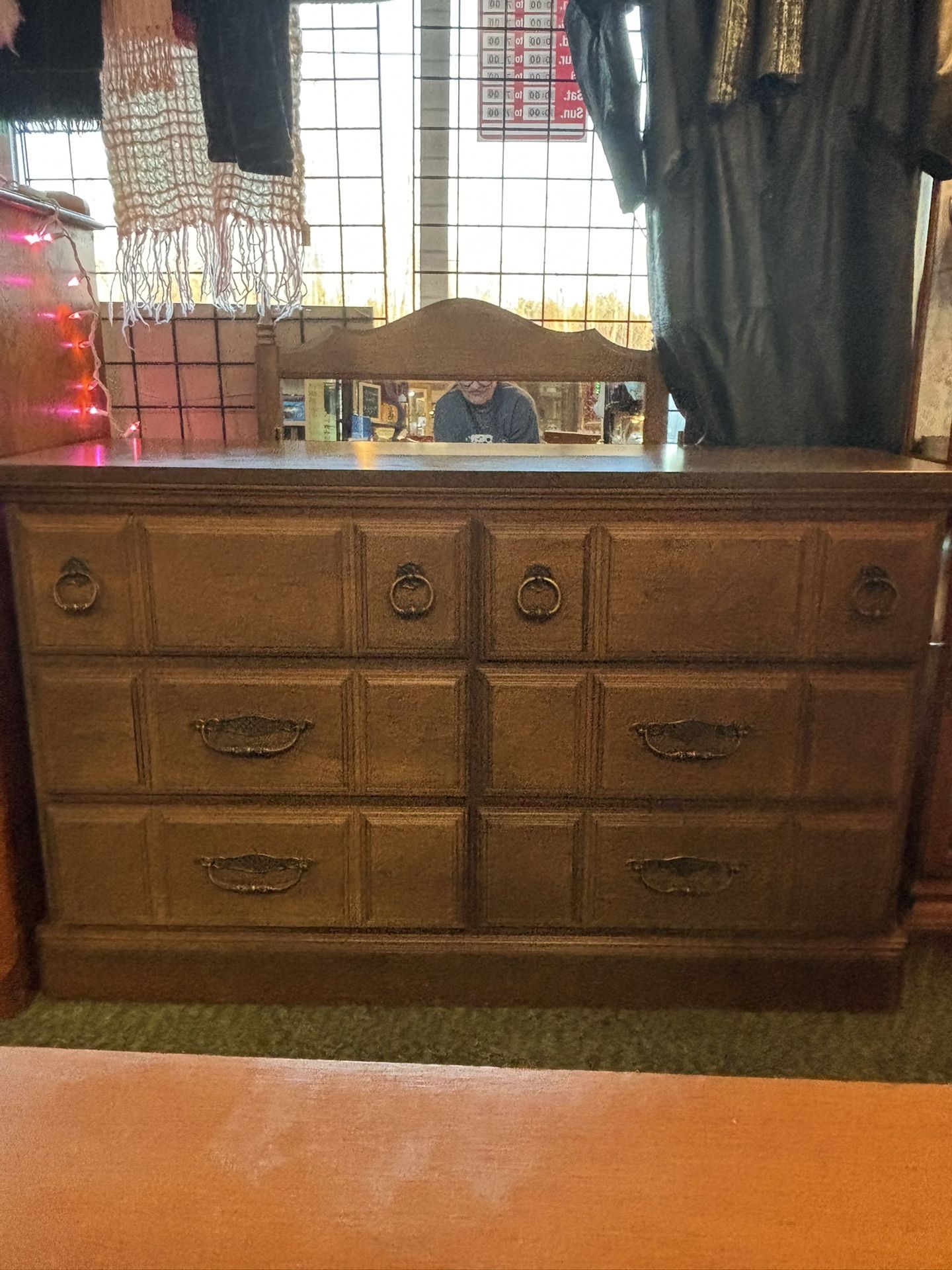 Smaller 6 Drawer Vintage Dresser With Mirror