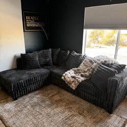 Charcoal Sectional Left Chaise