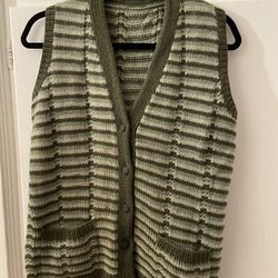 Handmade Green Sweater Vest 