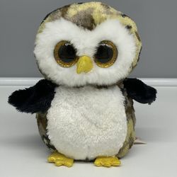 Ty Beanie Boos Owliver The Camouflage Owl Plush/Stuffed Animal Toy Big Eyes