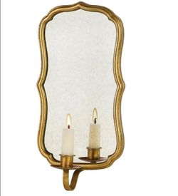 NIKKY HOME Vintage Gold Candle Sconce, Antique Mirrored Wall Taper Holder