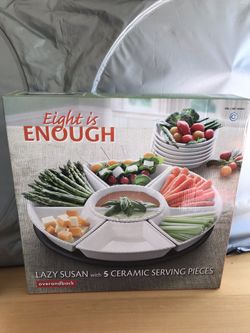 Lazy Susan with 5 ceramic serving compartments by Eight is Enough