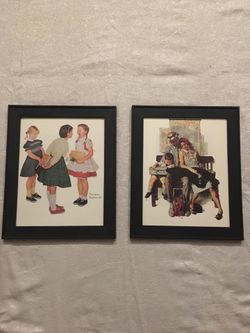Two Large framed prints (Norman Rockwell)