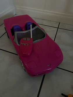 Vintage Barbie Pink Corvette Convertible Car w/ Controller