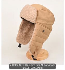 Tan Sherpa Trapper Ushanka Winter Hat