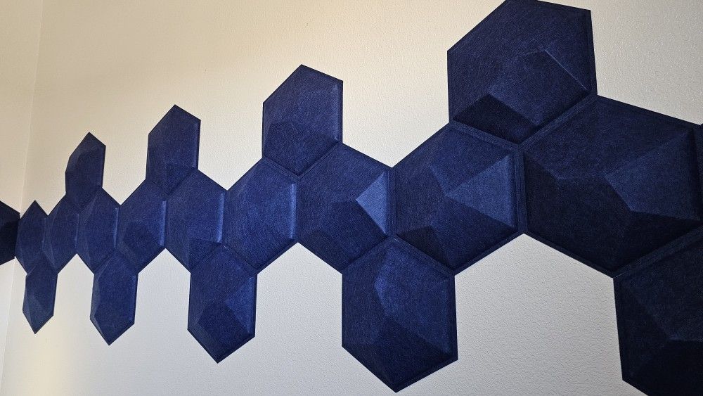 Soundproof Panels Dark Blue Hexagon Acoustic (45-Pack) $40 OBO
