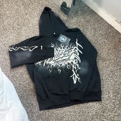 Black Hellstar Hoodie Size Large