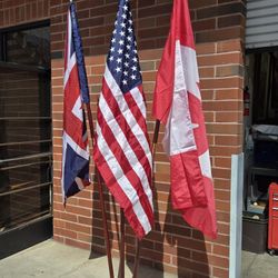 Triple Nation Flag Pole, Brand New