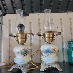 Vintage Hurricane Lamps(with 1 Globe)