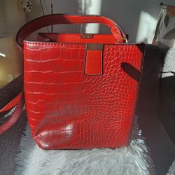 Unbranded Red Alligator Leather Bag
