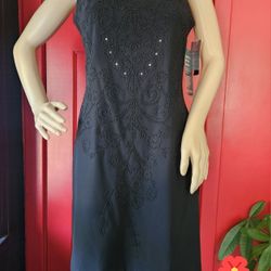 NWT Y2K Vintage CDC RAMPAGE Beaded Cocktail Little Black Dress 4 Petite 4P