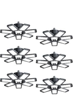 6 Pack Bright LED Garage Light 200W,Led Workshop Ceiling Light 20000LM 6500k