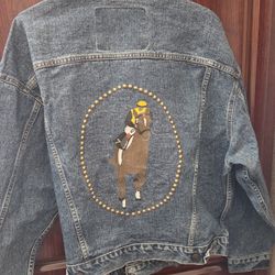 Custom Denim Jacket Levi Strauss Large