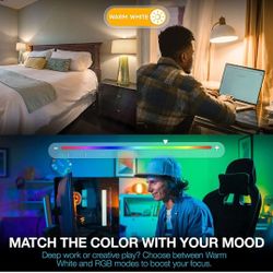 Smart Light Bulbs [2 Pack], WiFi 2.4GHz & Bluetooth 5.0, Compatible w/ Alexa & Google Without Hub, Dimmable, Music Sync, Schedules, Color Changing 