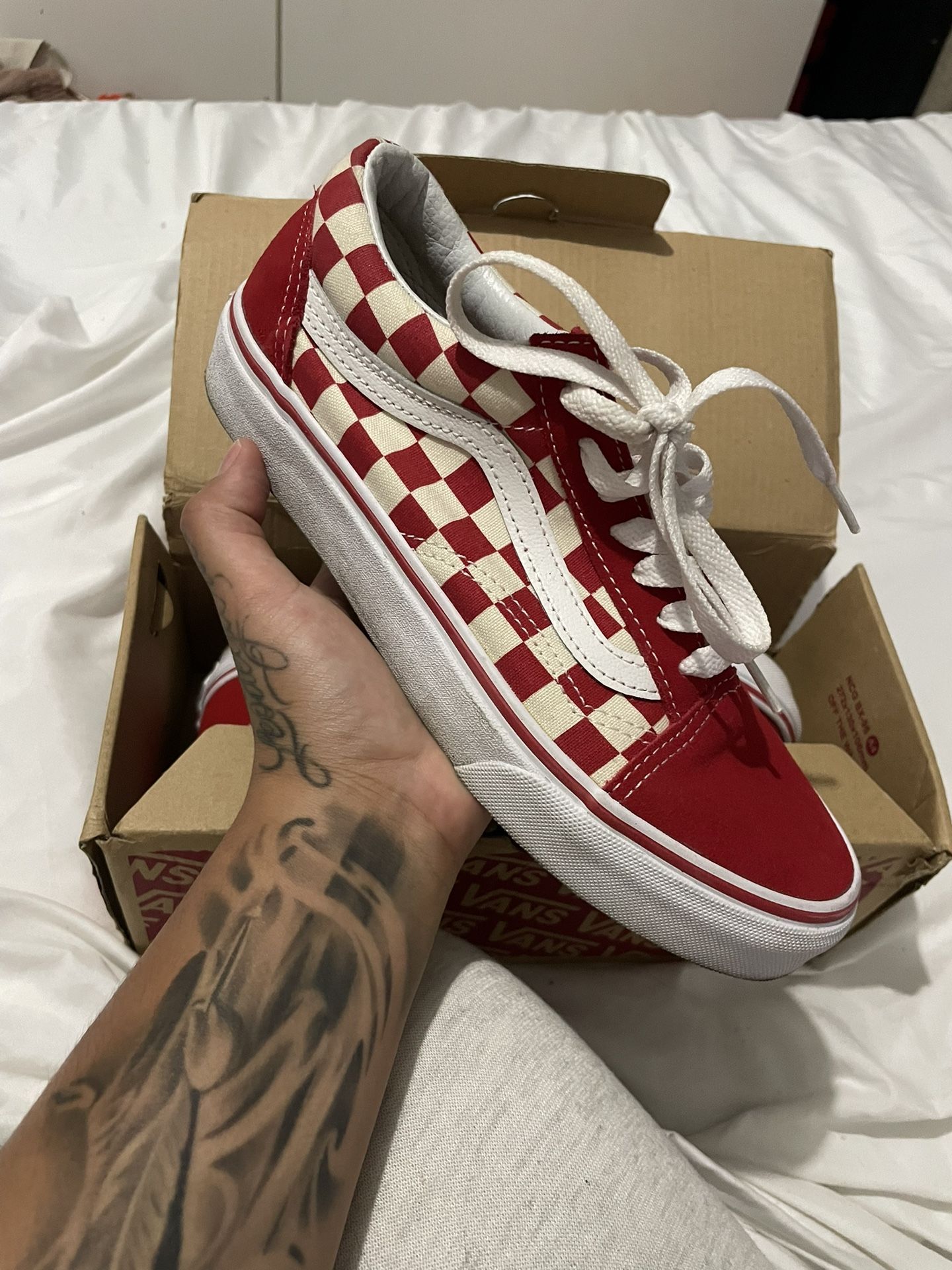 Red Checkered Vans