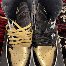 Patent Gold Toe Jordan 1