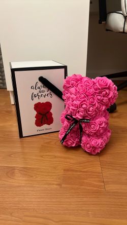 Rose Bear with Transparent Gift Box