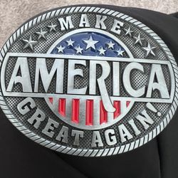Patriotic Belt Buckle- Raised Design With Great Enamel Accents