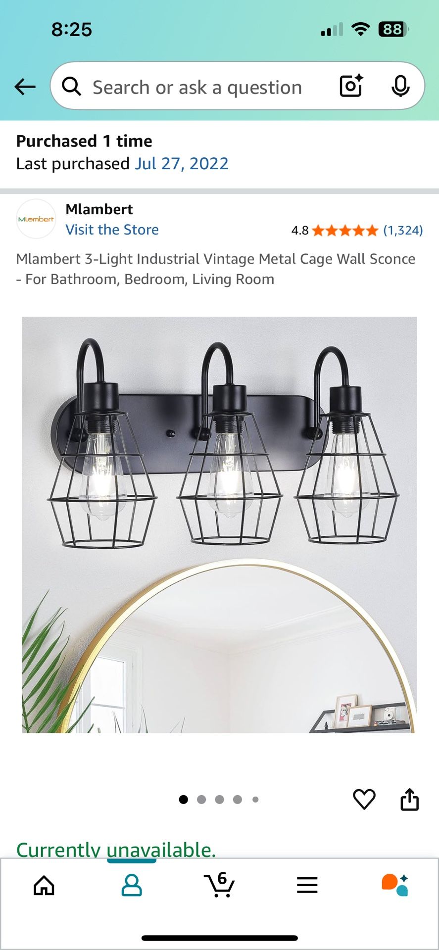 Mlambert 3-Light Industrial Vintage Metal Cage Wall Sconce
