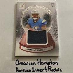Omarion Hampton Los Angeles Chargers RB Donruss Short Print Insert Rookie Card. 