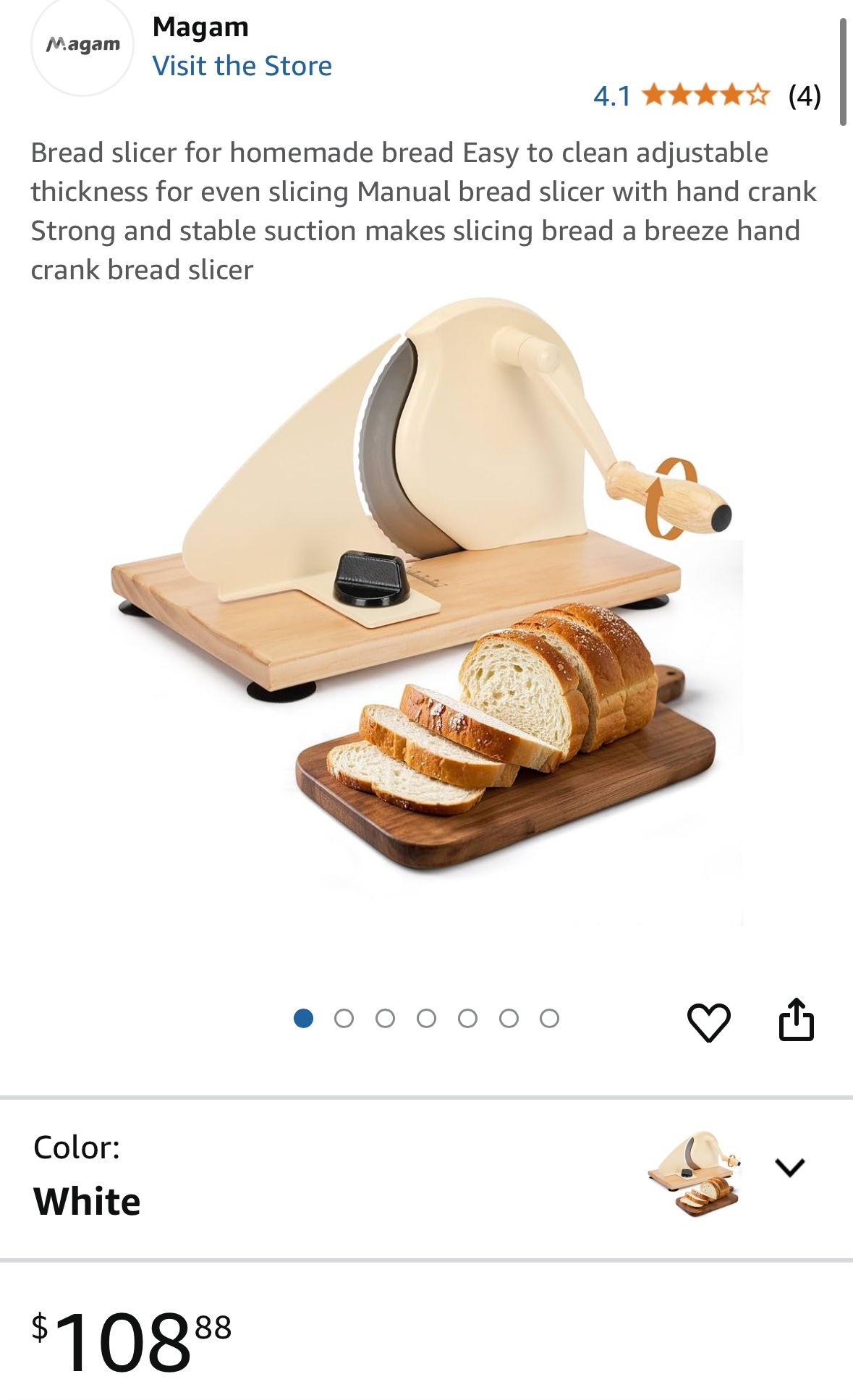 Bread slicer for homemade bread Easy to clean adjustable thickness for even slicing Manual bread slicer with hand crank Strong and stable suction make