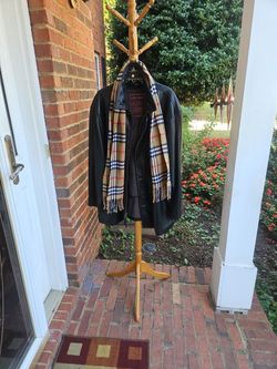 Leather Coat And Scraf