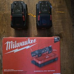 Milwaukee M18 Forge Batterys And Dual Rapid Charger 