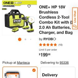 Ryobi Brushless Drill And Impact Batterys  Charger Inclueded