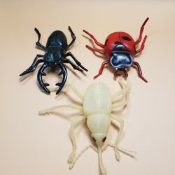 Vintage Lot Of 3 Rubber Insects 