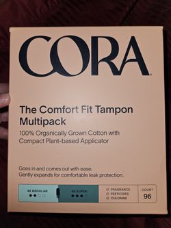 SEALED Box Of 96 Count Cora Tampons