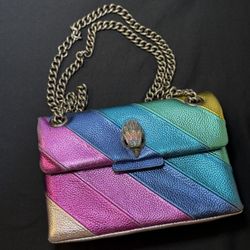 Authentic Kurt Geiger London Metallic Rainbow Kensington Bag - Authentic