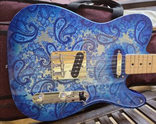Bill Crook Custom Paisley Tele Copy Guitar BIG Upgrades Bare Knuckle NOT GENUINE Telecaster