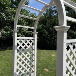 Outdoor Garden Vinyl Arbor Arch Trellis White Plant Yard Patio Archway