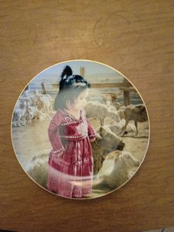 Decorative Collector Plate with Gold Rim