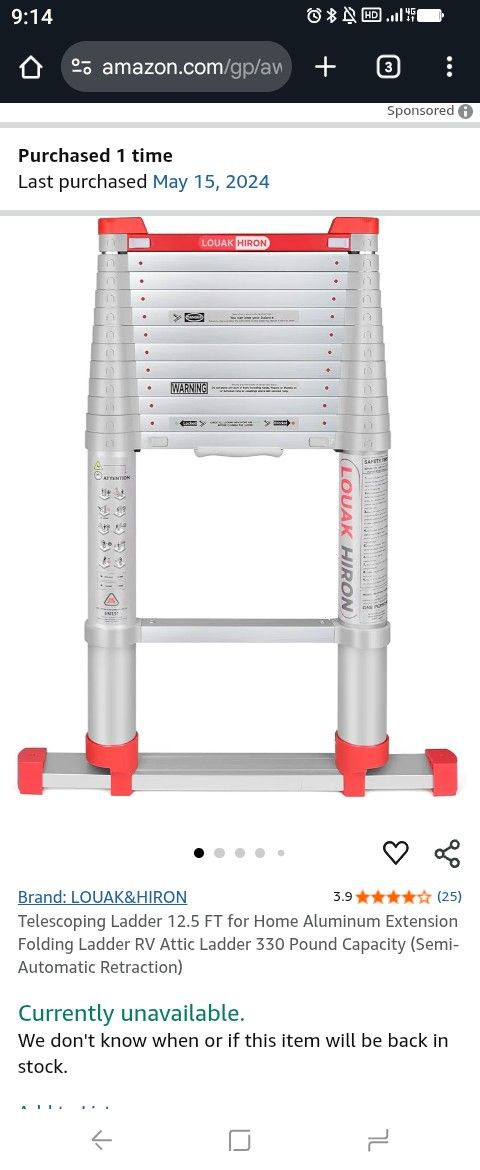 Telescoping Ladder 12 Feet