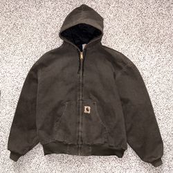 Vintage Carhartt J130 DKB Hooded Quilted Lined Jacket Men’s Size XXL