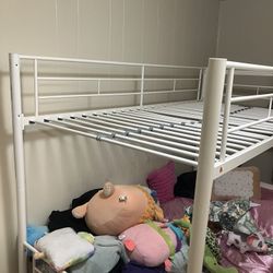 Twin Over Twin White Metal Bunk Bed