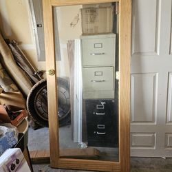 Glass Door With Solid Wood Frame 