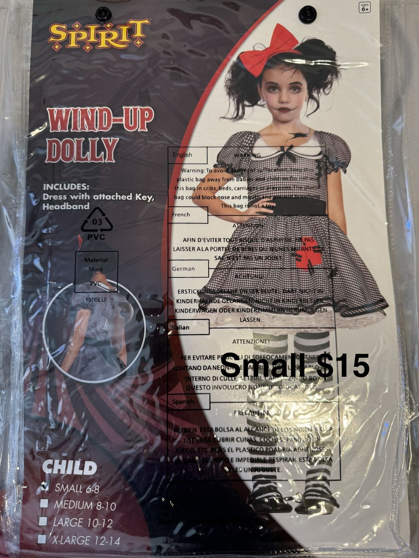 Doll Halloween Costume  (S) $15
