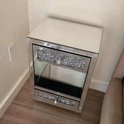 2 Mirror Sparkle Gemstone Side Tables Or Nightstand 