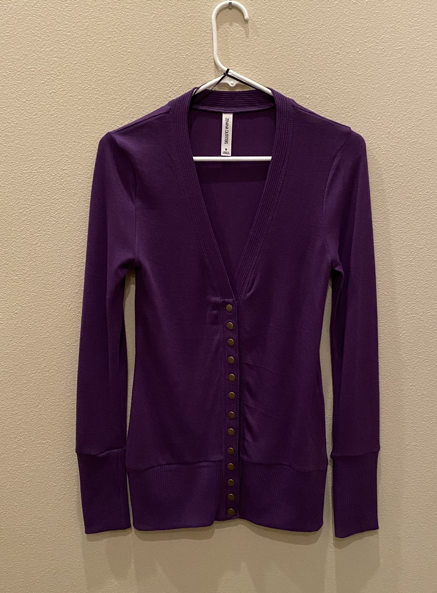 NWOT~ Women’s Purple Cardigan, Sz Small